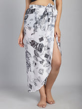 White Tropical Print cover up Sarong