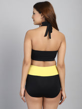 CUKOO Padded Yellow & Black Two piece Tankini Swimwear