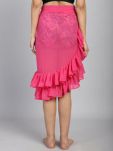 Pink Ruffled cover up Sarong