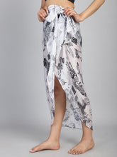 White Tropical Print cover up Sarong