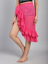 Pink Ruffled cover up Sarong