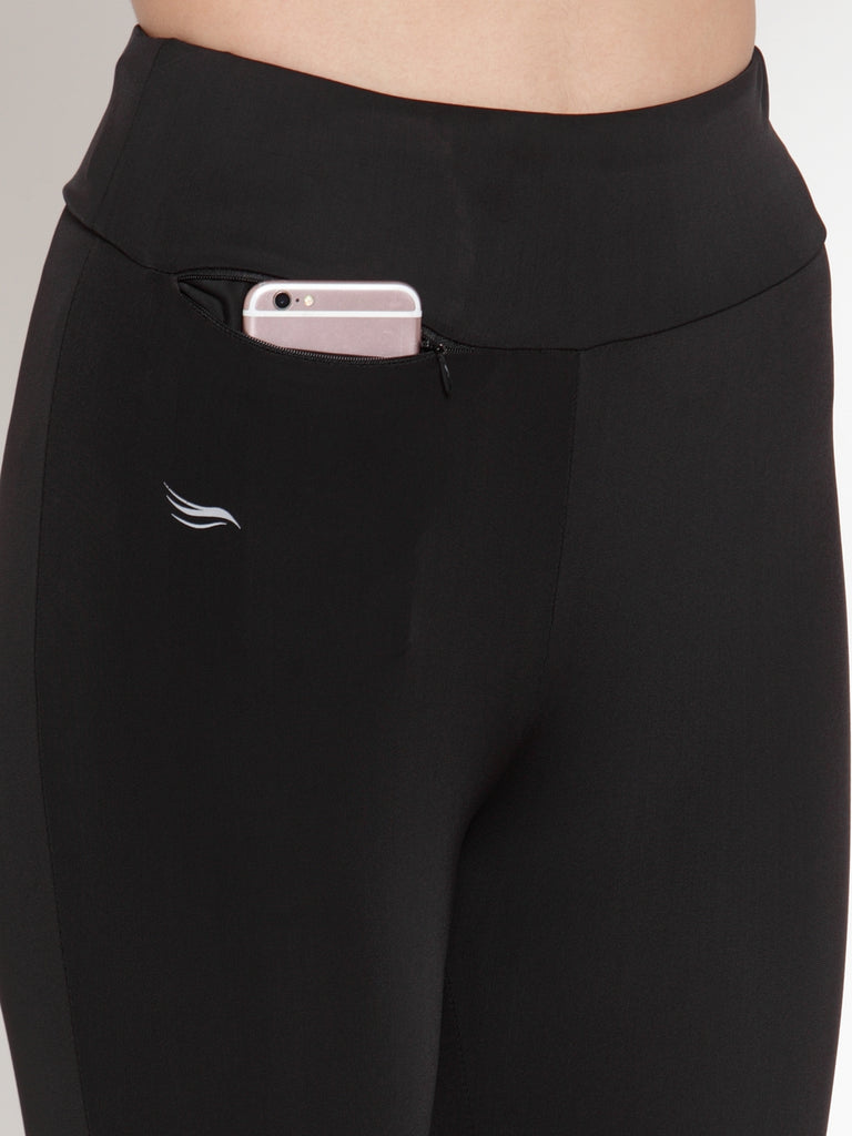Buy Cukoo Black & Pink Activewear/Yoga/Gym/Sports Track Pants with Zipped  Pocket Online