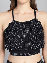 CUKOO Padded Black Polka Dot Skirtini Swimwear