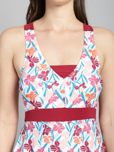 CUKOO Padded Red Floral Printed Swimsuit