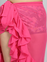 Pink Ruffled cover up Sarong