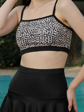 CUKOO Padded Leopard Printed Two piece Skirtini Swimwear