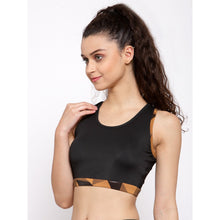 Cukoo Black & Brown Sports Bra Removable pads - Cukoo 